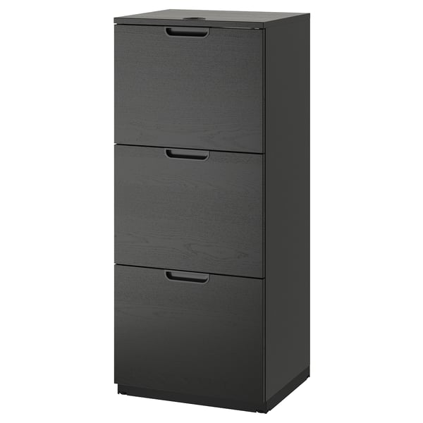 GALANT file cabinet, black stained ash veneer, 51x120 cm