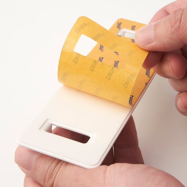 GALTBOX rack with 3 hooks, self-adhesive/white, 16x5x2 cm