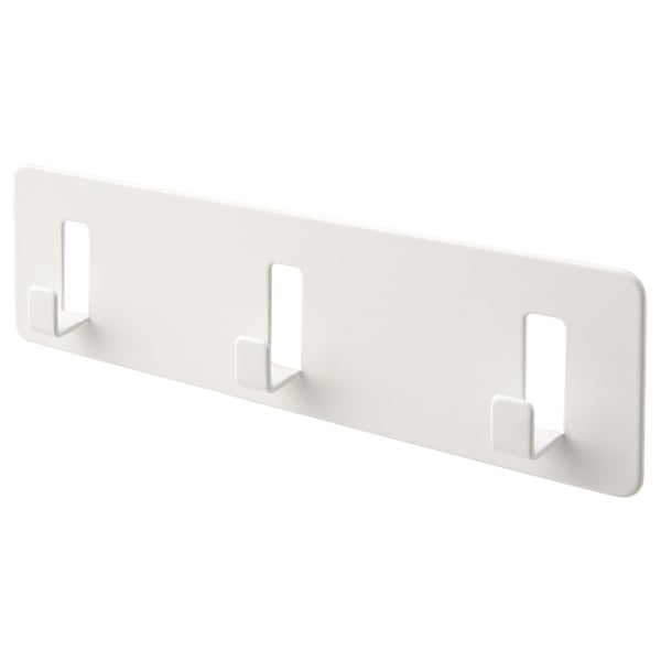 GALTBOX rack with 3 hooks, self-adhesive/white, 16x5x2 cm