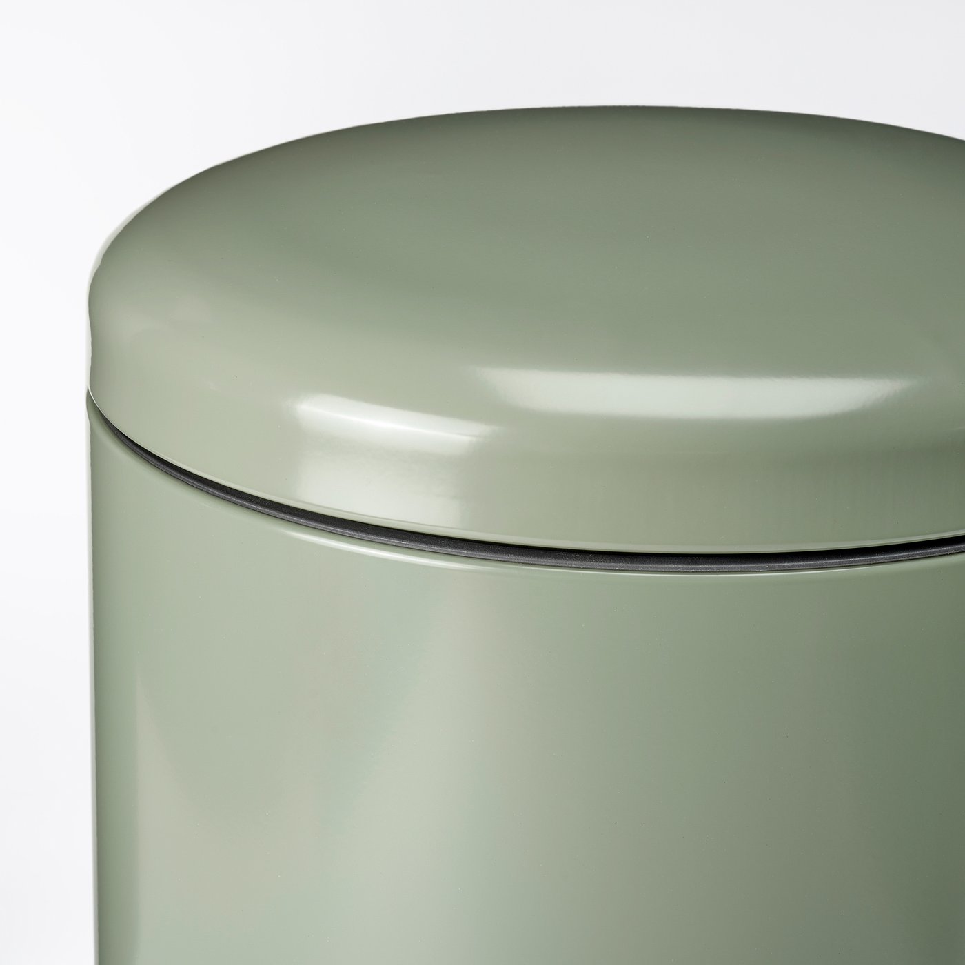 GÅNGSKYFFEL pedal bin, grey-green, 18 l