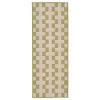 GÅNGSTIG - Kitchen carpet, flatweave green/dirty white,45x120 cm