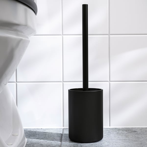 GANSJÖN toilet brush, black, 10 cm