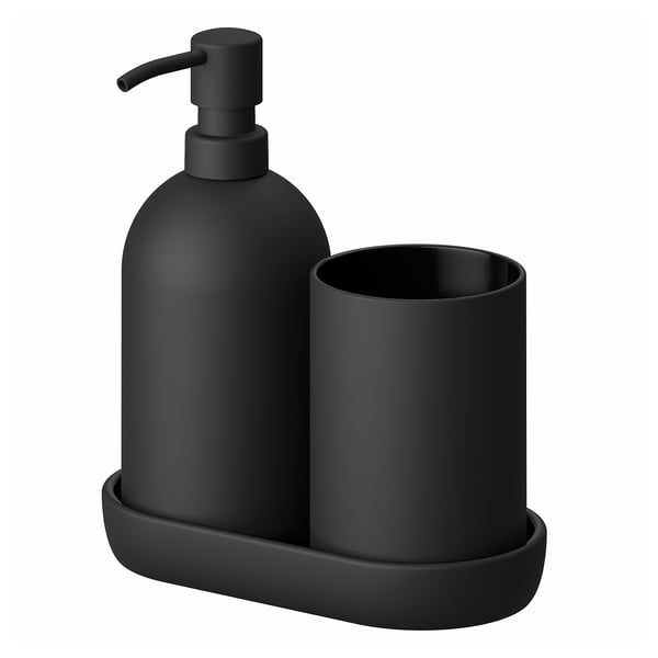 GANSJÖN - GANSJÖN 3-piece bathroom set, black