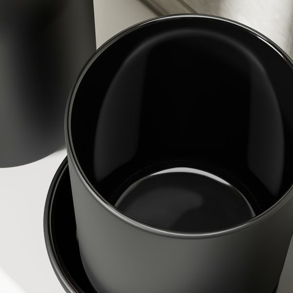 GANSJÖN - GANSJÖN 3-piece bathroom set, black