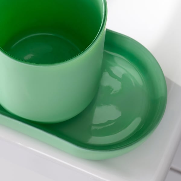 GANSJÖN 3-piece bathroom set, light green