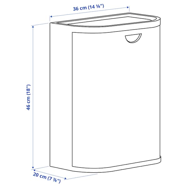 Ikea GÅRDSBUTIK - Bin with lid, grey-beige, 21 l