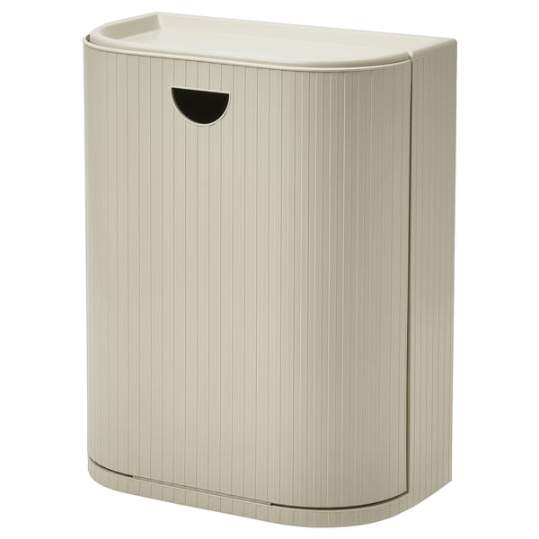 GÅRDSBUTIK - GÅRDSBUTIK Bin with lid, grey-beige, 21 l