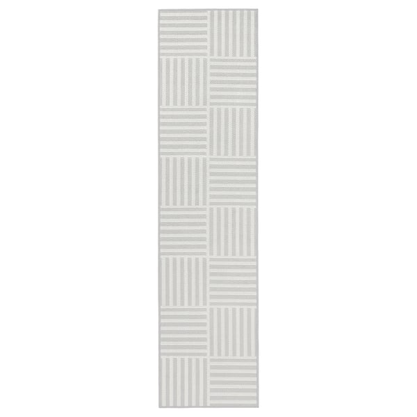 GATUSEKTION kitchen mat, grey/check, 45x180 cm