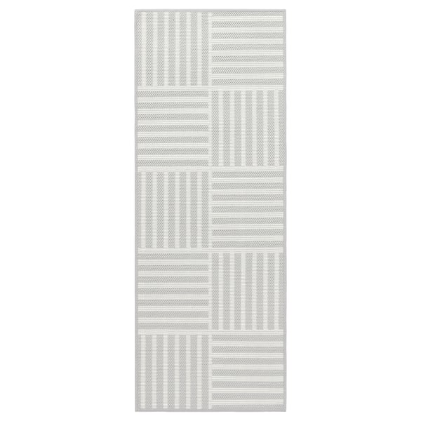 GATUSEKTION - Kitchen carpet, grey/checked,45x120 cm