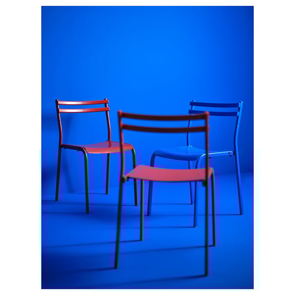 GENESÖN - GENESÖN Chair, metal/red