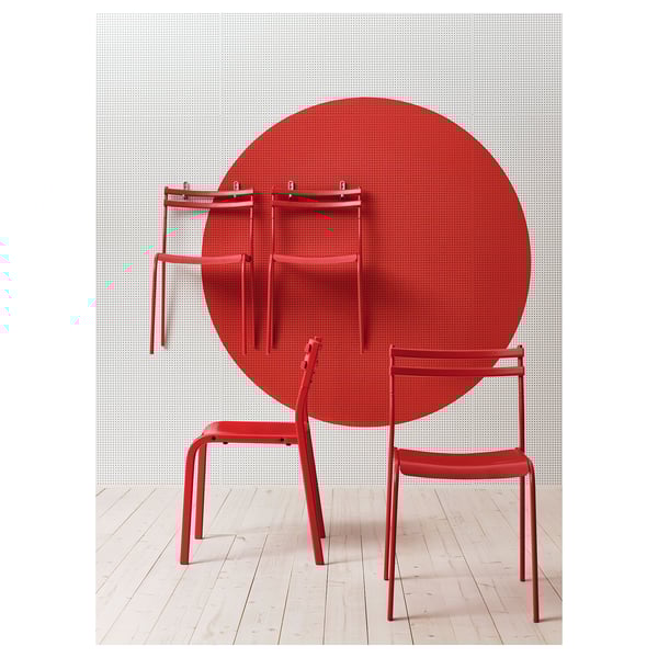 GENESÖN - GENESÖN Chair, metal/red