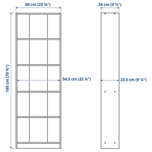GERSBY bookcase, white, 60x180 cm