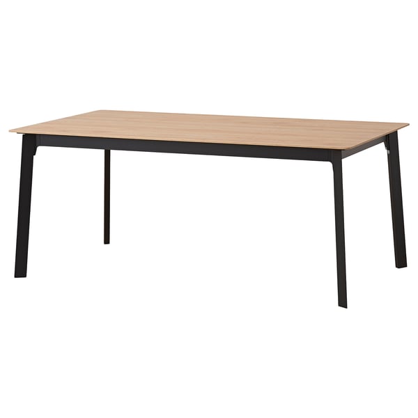 GILLANDA extendable table, oak/black, 180/240x100 cm