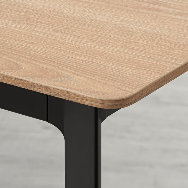 GILLANDA extendable table, oak/black, 180/240x100 cm