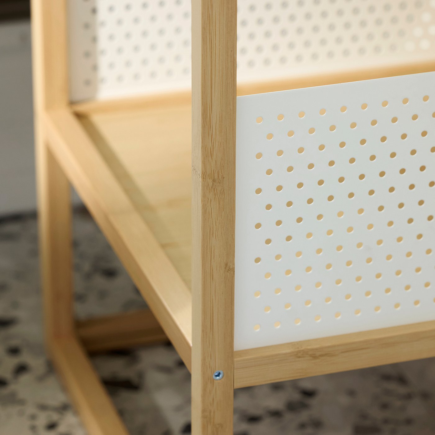 GILLERSBERG bedside table, bamboo/white, 38.5x56x38.5 cm