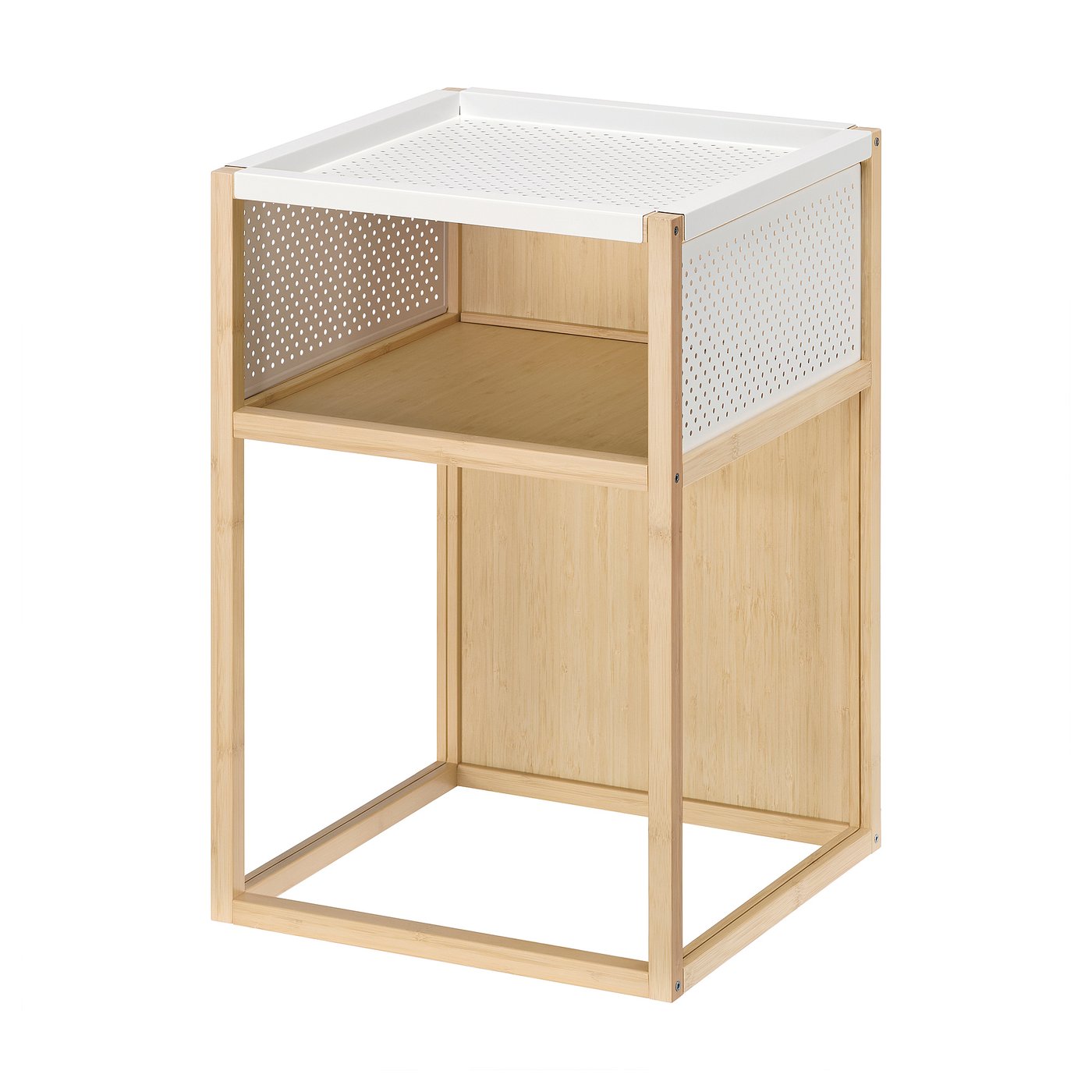 GILLERSBERG bedside table, bamboo/white, 39x39x56 cm