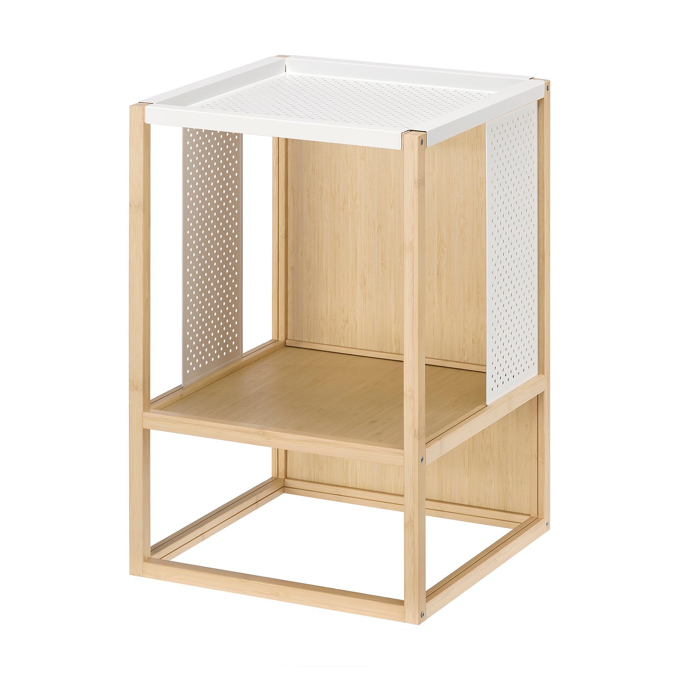 GILLERSBERG bedside table, bamboo/white, 38.5x56x38.5 cm