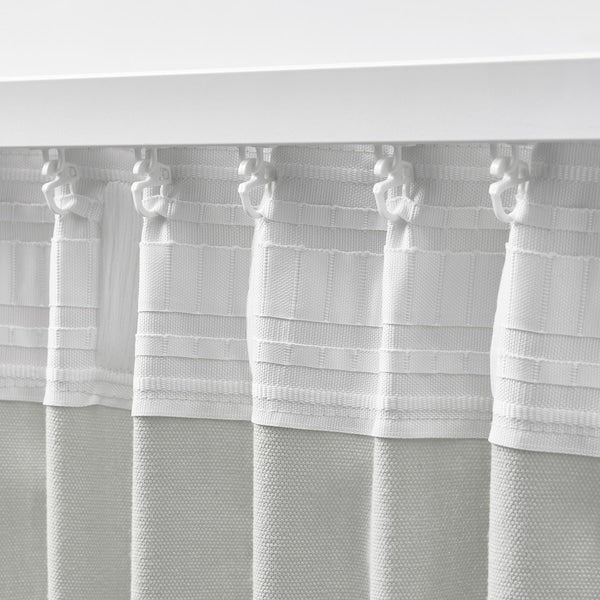 GINSTMOTT curtains, 1 pair, white/with heading tape, 145x300 cm