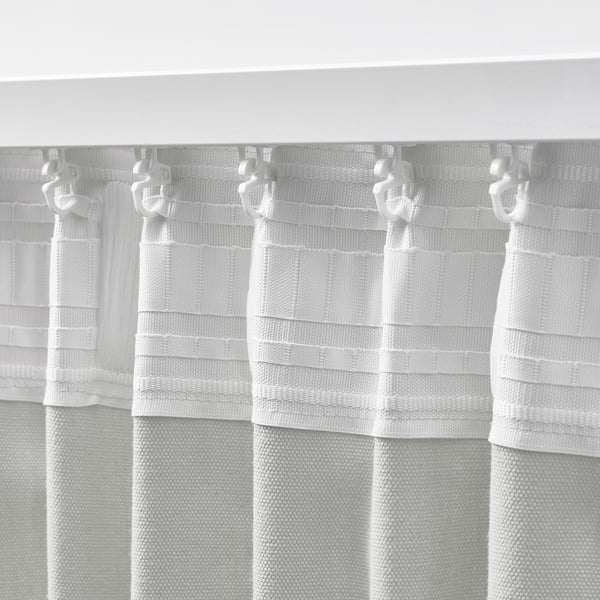 GINSTMOTT curtains, 1 pair, white/with heading tape, 145x300 cm