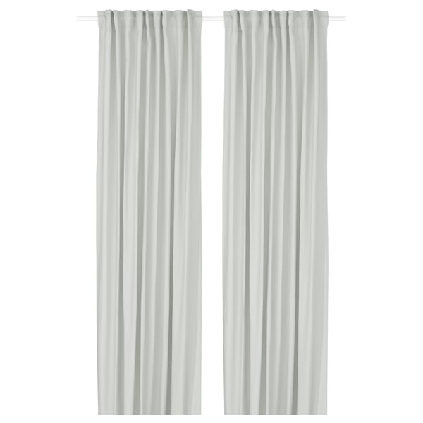 GINSTMOTT curtains, 1 pair, white/with heading tape, 145x300 cm