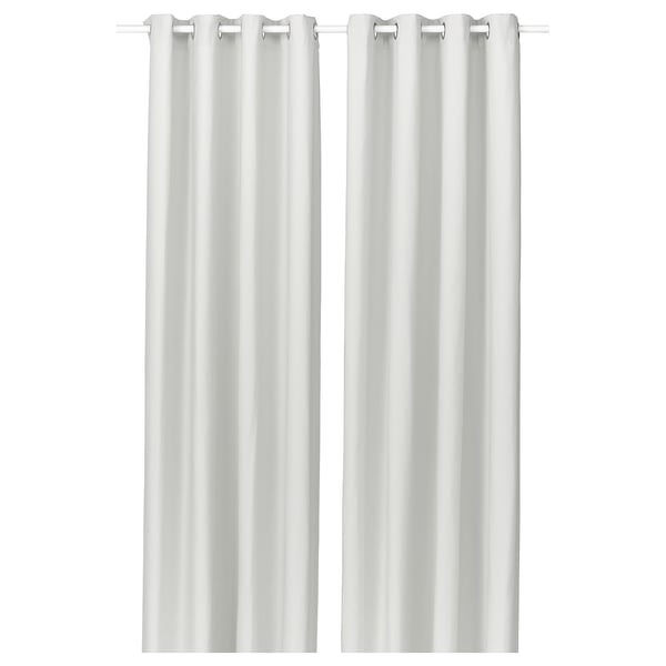 GINSTMOTT curtains, 1 pair, white/with eyelets, 145x300 cm