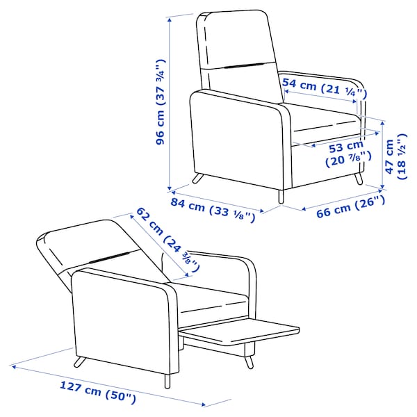 GISTAD Reclining Chair - Black Bomstad