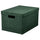 GJÄTTA storage box with lid, velvet dark green, 25x35x20 cm