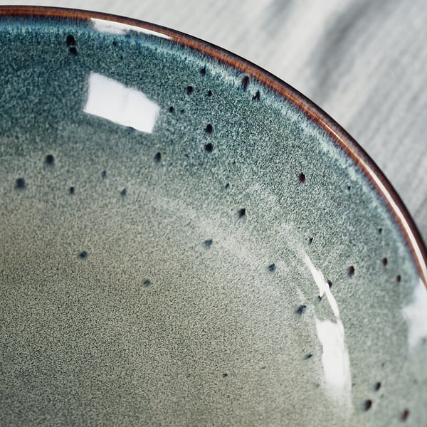 GLADELIG serving bowl, beige-green, 30 cm