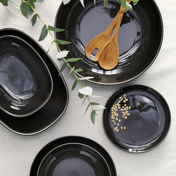 GLADELIG serving bowl, dark grey, 30 cm