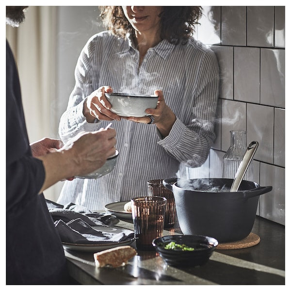 GLADELIG - Bowl, grey, 14 cm