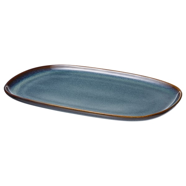 GLADELIG plate, blue, 31x19 cm