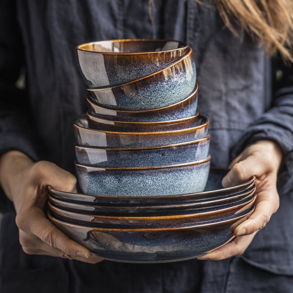 GLADELIG deep plate, blue