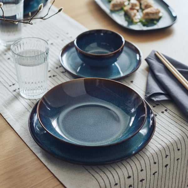 GLADELIG - GLADELIG Deep plate, blue, 21 cm