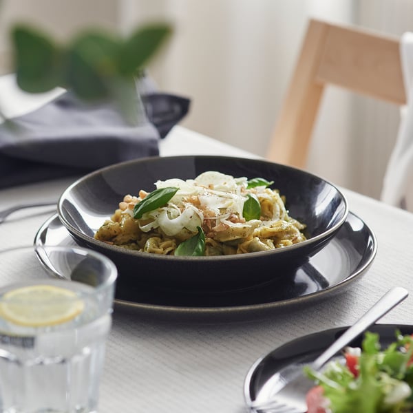 GLADELIG - GLADELIG Deep plate, dark grey, 21 cm