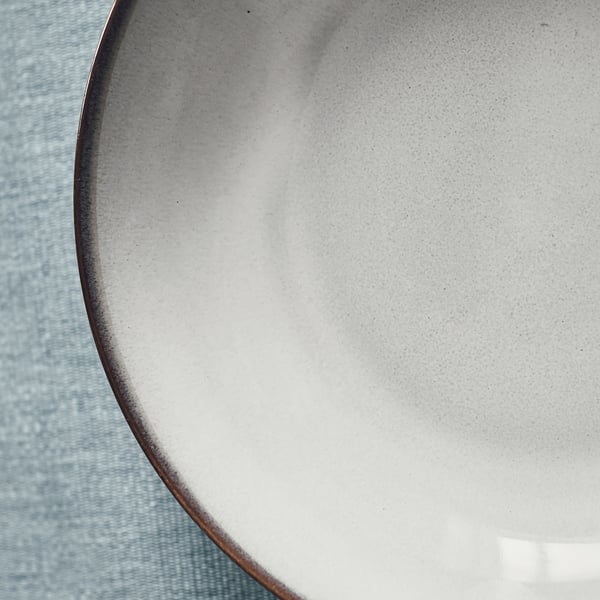 GLADELIG deep plate, grey, 21 cm