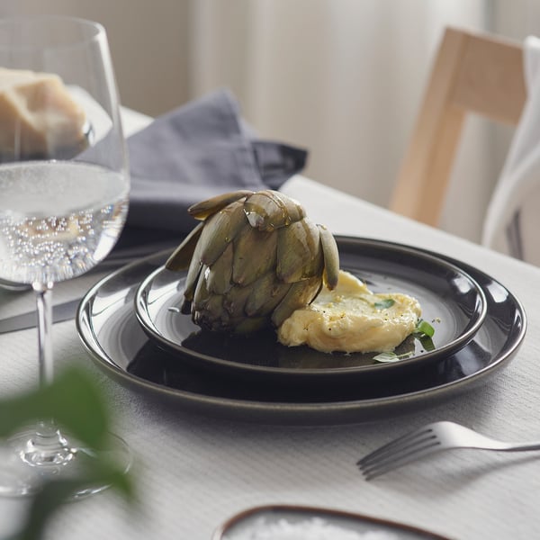 GLADELIG - GLADELIG Side plate, dark grey, 20 cm