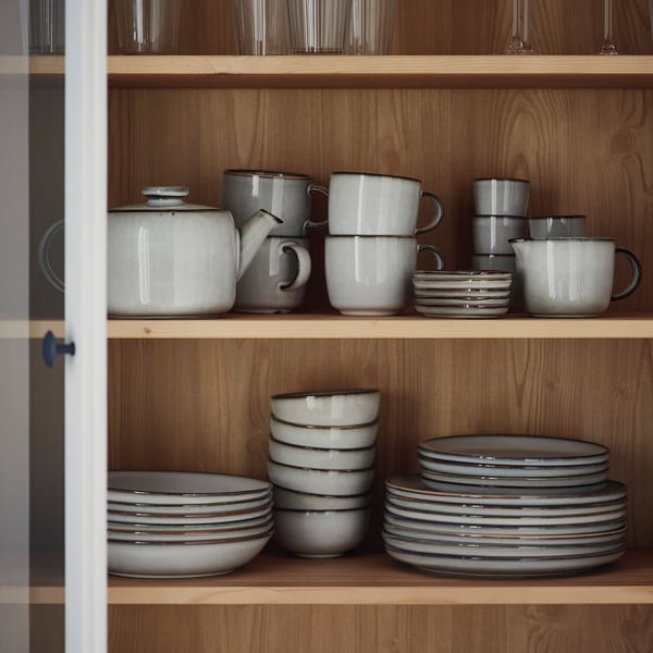 GLADELIG - GLADELIG Side plate, grey, 20 cm
