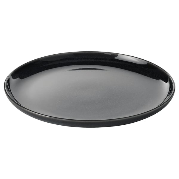 GLADELIG plate, dark grey, 25 cm