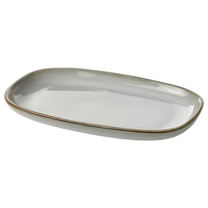 GLADELIG plate, grey, 20x13 cm