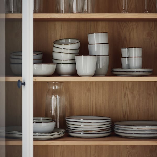 GLADELIG - Plate, grey, 31x19 cm