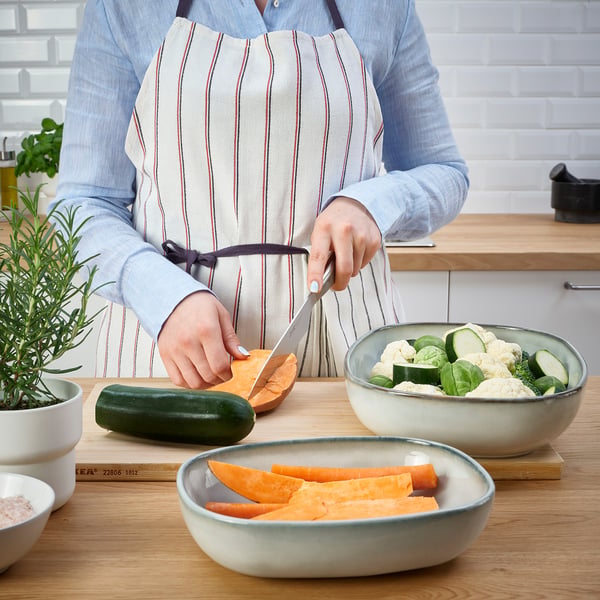 GLADELIG oven dish, set of 2, grey