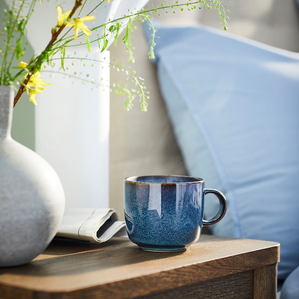 GLADELIG mug, blue, 37 cl