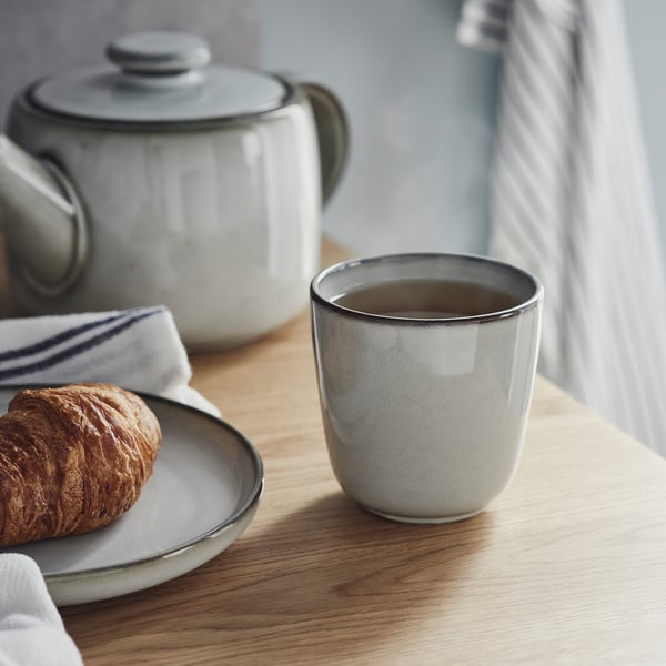 GLADELIG mug, grey, 30 cl
