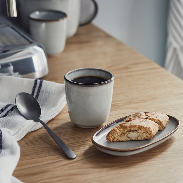 GLADELIG espresso cup, grey, 10 cl