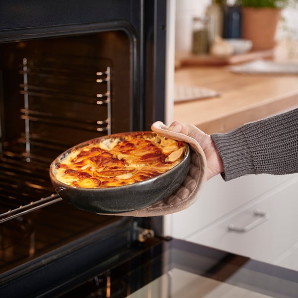 GLADELIG oven dish, dark grey, 20 cm