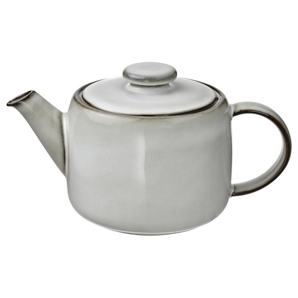 GLADELIG - GLADELIG Teapot, grey, 1.2 l