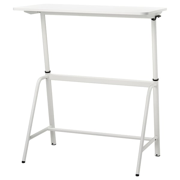 GLADHÖJDEN / NILSERIK desk+sit/stand support, white/dark blue