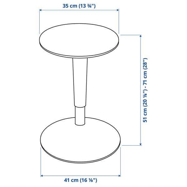 Ikea GLADHÖJDEN / NILSERIK - Table and stool for active seating, anthracite/grey ,