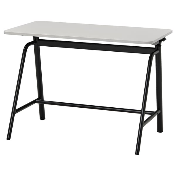 GLADHÖJDEN / NILSERIK table and sit/stand support, anthracite/grey