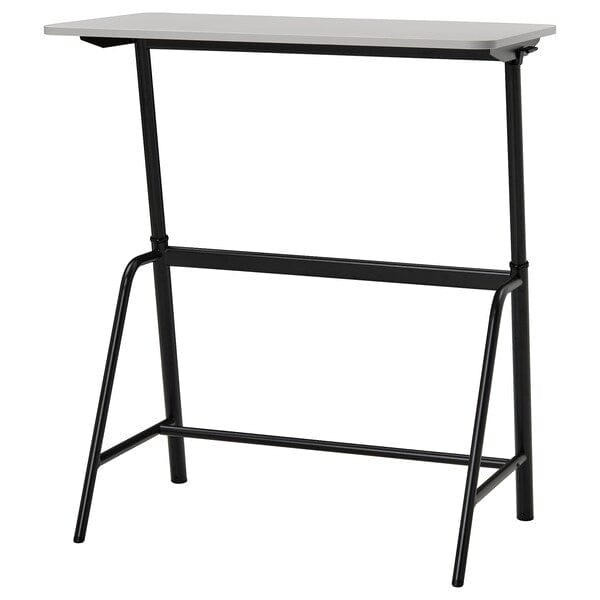 Ikea GLADHÖJDEN / NILSERIK - Table and stool for active seating, anthracite/grey ,